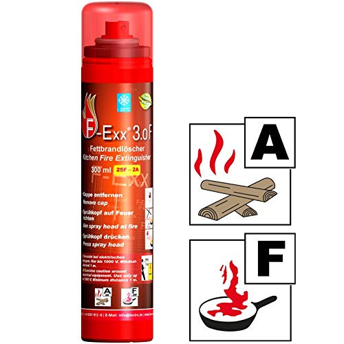 F-Exx 3.0 F - Fettbrand- und Festbrand-Feuerlöscher für Haushalt und Küche (Made in Germany)