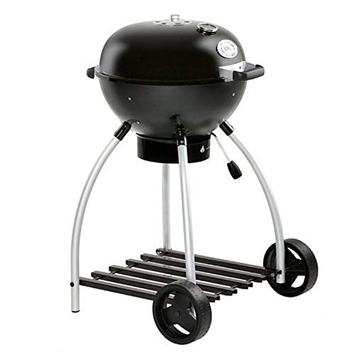 RÖSLE Holzkohle-Kugelgrill No.1 Sport F50, Hochwertiger Kohlegrill mit einstellbarer Luftzufuhr, Deckelscharnier, Deckelthermometer, stabiler Ablage, extra großer Grillfläche und Grillraum