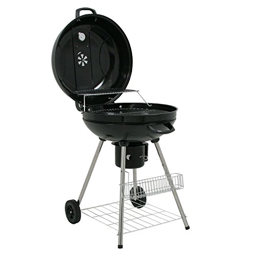 BBQ-Toro Kugelgrill Birch 57 cm | Grillfläche Ø 55 cm | BBQ Kugelgrill Holzkohle, Barbecue Kugelgrill mit Thermometer, Grill Holzkohle rund, Holzkohlegrill mit Deckel