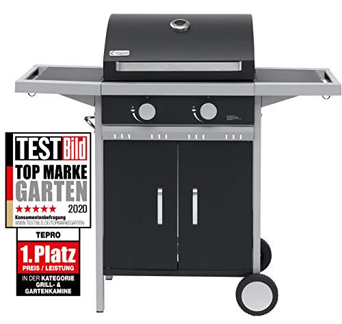 tepro Gasgrill Tiverton, 2 Edelstahl-Brenner je ca. 3,5 kW, Grillfläche: ca. 51 x 37,5 cm