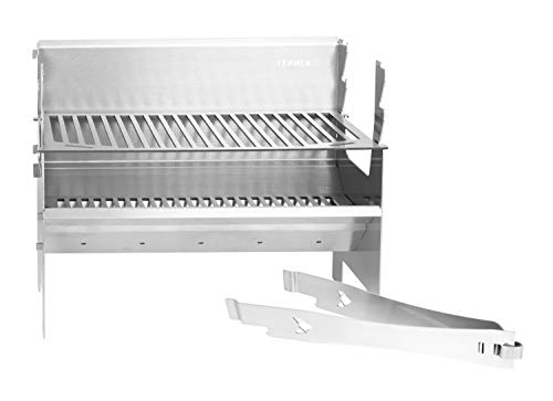 FENNEK 2.0 | Mobiler und steckbarer Holzkohle-Grill aus Edelstahl für Camping, Trekking, Vanlife, Garten und Outdoor Grill-Spaß (FENNEK 2.0)