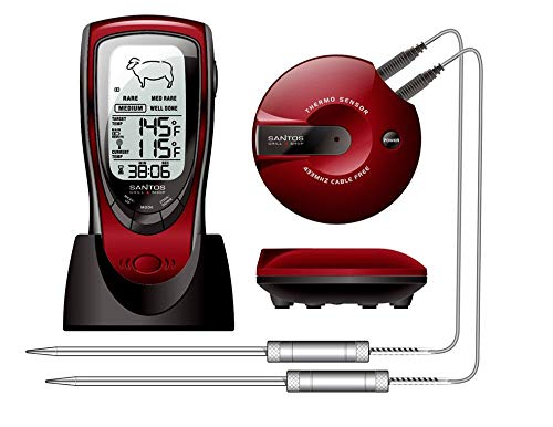Santos BBQ Thermometer, Funk-Grillthermometer, Fleischthermometer mit einem Temperaturfühler