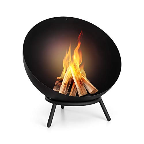 Blumfeldt Feuerschale, Outdoor Feuerstelle mit 3-Beinbein Standfuß, Kippbare Feuerschalen für den Garten & Balkon, Camping Feuerschale Groß, Gartenfeuerschale Wetterfest, Feuerschalen 50x75x50 cm