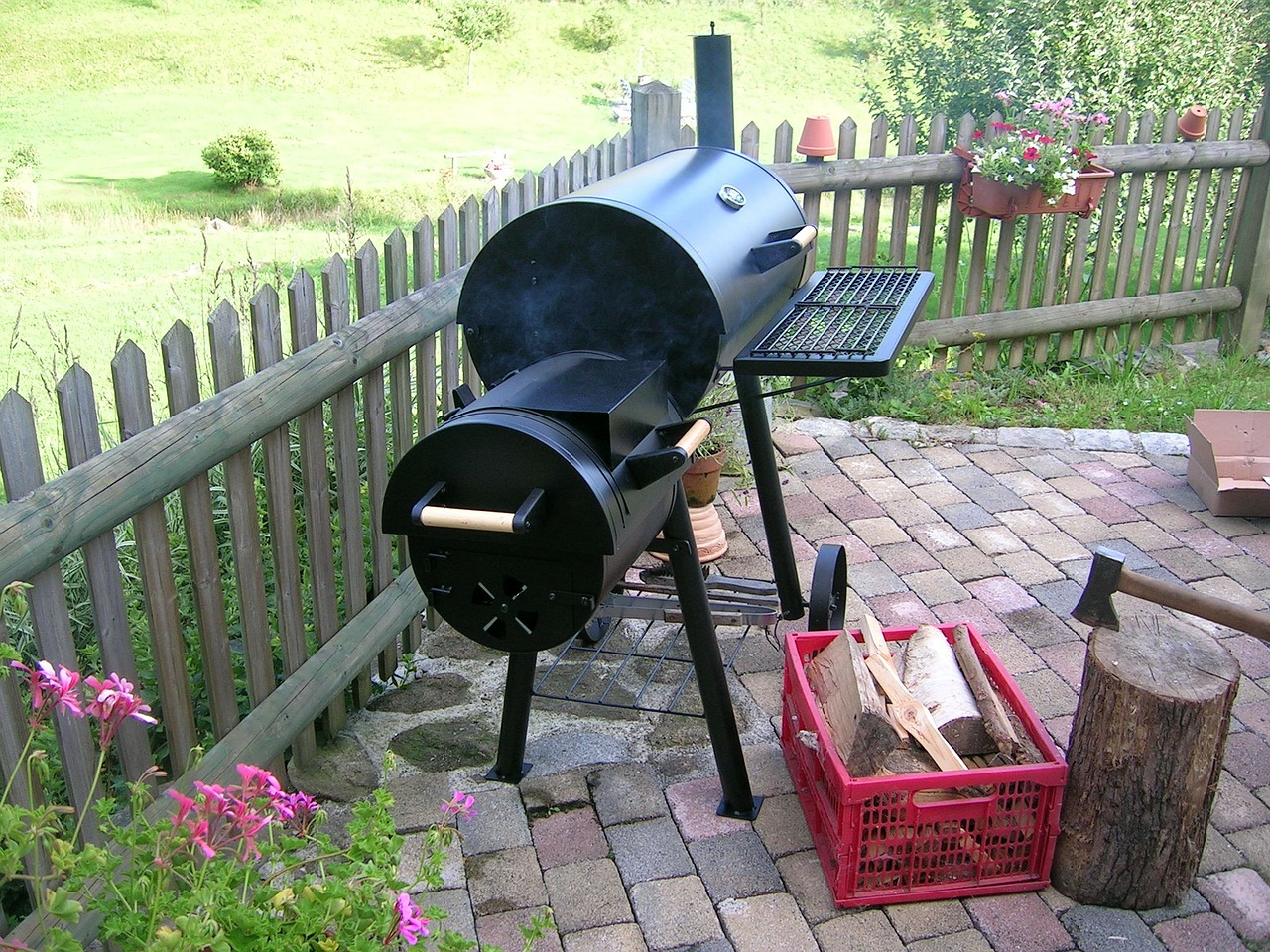 Smoker im Garten