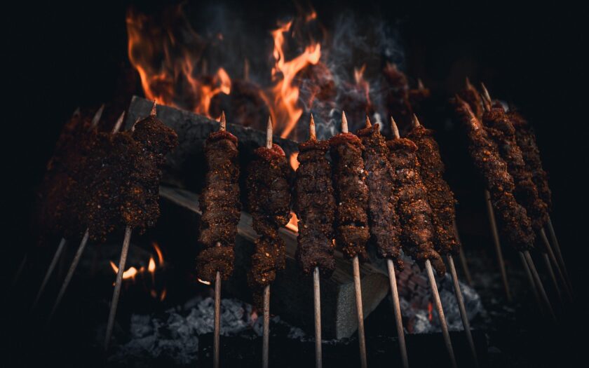 grill, fire, embers, barbecue, food